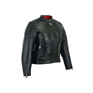 Chaqueta de Motociclista de Cuero Genuino de Primera Calidad para Mujer con Logotipo Personalizado en Relieve, Diseño Transpirable para Invierno - Product Image 5