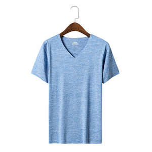 เสื้อยืดคุณภาพสูง เสื้อถนนคุณภาพสูง ผ้าฝ้ายเปล่า เสื้อยืดคอวีทรงพอดีขนาดเล็ก เสื้อยืดพิมพ์ลายคุณภาพสูงสําหรับผู้ชาย - Product Image 6