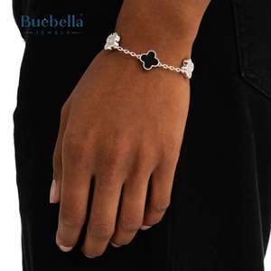 Hot Sale Women 13MM Iced <b>Pearl</b> Clover <b>Gold</b> <b>Bracelet</b> 925 Sterling Silver 18k <b>Gold</b> Plated Black Clover <b>Bracelet</b> For Women - Product Image 1