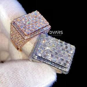 Men's Brilliant Cut Moissanite Engagement Ring 10K White Rose Gold Hip Hop Style Iced Championship Wedding Party Gift Sterling - Product Image 1