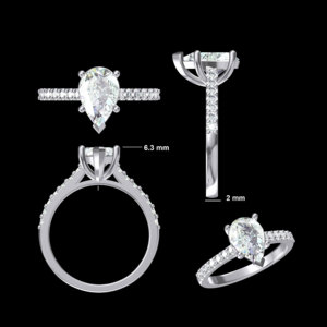 Joyería de moda, anillo de compromiso de 2CT, anillo de aniversario de promesa de plata 925 con diamante cultivado en laboratorio para mujer - Product Image 6