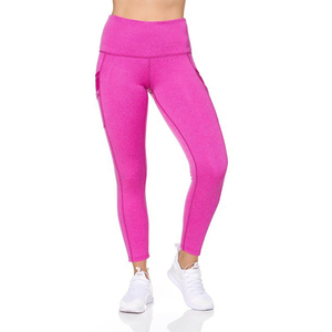 Leggings de sport respirants et antibactériens sans coutures avec logo personnalisé, taille haute, panneau latéral, en Spandex/Nylon, pour yoga et usage décontracté - Product Image 4