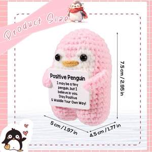 Pingüino de Energía Positiva Personalizable, Venta Directa de Fábrica, Decoración Navideña para el Hogar y la Oficina, Artesanía Textil - Product Image 3