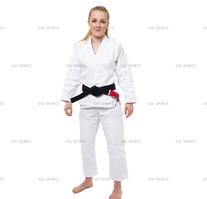 Uniforme de Karate de algodón blanco personalizable de Jiu Jitsu y MMA Gi brasileño con logotipos y parches personalizados, compra a granel de Pakistán - Product Image 3