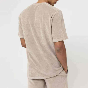 Ensemble décontracté pour homme 2026 en coton biologique 100 % avec t-shirt et short en tissu éponge – Vente en gros - Product Image 2