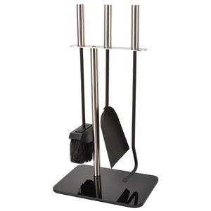 Juego de Herramientas para Chimenea de Hierro Forjado Moderno, Juego de Herramientas para Fuego de Metal con Recubrimiento en Polvo Resistente, Soporte para Cepillo y Pala, para Interiores y Exteriores - Product Image 1