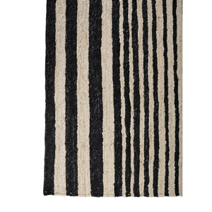 Alfombra Rectangular a Rayas Nomadic Threads PKJT-135 Gris y Negra, Tejida a Mano con Yute y Cáñamo, para Sala de Estar, Uso Doméstico - Product Image 4