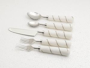 Couverts Métal Acier Inoxydable Avec Couverts Marbre/Poignée En Résine pour Cuisine, Hôtels, Restaurant Ustensile De Luxe Vaisselle De Luxe - Product Image 5