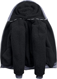 Luxury Plain Winter 100% Cotton Blend Fleece Thick Heavyweight Cropped Double Zipper Custom Zip Hoodie - Product Image 3