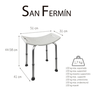 Chaise de douche haute qualité en aluminium réglable en hauteur avec tapis antidérapants Prêt pour l'exportation - Product Image 2