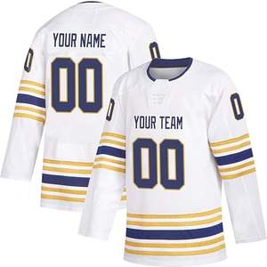 Jersey de hockey sobre hielo unisex, suéter deportivo cosidas con letras y números, ropa de práctica de poliéster 100% ecológica - Product Image 6
