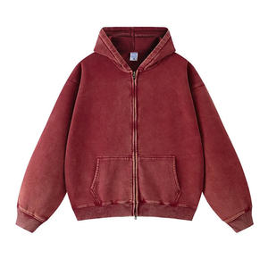 เสื้อฮู้ดฟอกสีกรดระบายอากาศได้ดีบริการ OEM สั่งปักลายสำหรับฤดูหนาว - Product Image 1