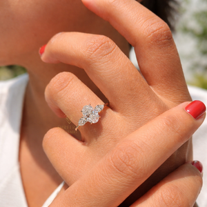 Bague en diamant 14 carats pour femme, forme ovale, trois pierres, 10k 14k 18k, bagues de fiançailles, diamant cultivé en laboratoire certifié IGI, bague unisexe - Product Image 4