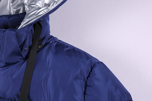 Manufacturer Custom Men's Winter Quilted Puffer <b>Jacket</b> Stand Collar with Black <b>Hood</b> Thick Windbreaker with Front Logo Position - Product Image 2