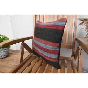 Multicolor Kilim Patchwork Wool Pillow 16x16 Inch Luxury Decorative <b>Cushion</b> Vintage Fluffy Leaves Pattern Portable Bedding - Product Image 3