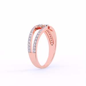 Anillo de Bodas de diamantes cultivados en laboratorio de 14K para mujer, ajuste de pavé brillante con estilo de hiedra PARA EL Día de San Valentín, anillos de diamantes altos - Product Image 4