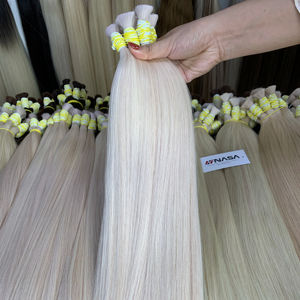 Venta al por mayor Premium Nasa Hair Remy Grade White Blonde Bulk Virgin Super Double Drawn Long Straight Vietnamese Hair for Blonde - Product Image 1
