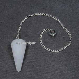 Proveedor en Línea 12 piedra lunar facetada ágata péndulos de radiestesia Cristal Tallado herramienta de energía metafísica comprar cristales piedras curativas - Product Image 2