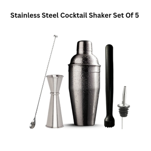 Nueva llegada de fábrica, juego de coctelera de Metal, juego de camarero de 5, incluidas cucharas de barra Jigger, vertedor Muddler - Product Image 6