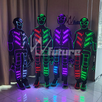 Trajes de Baile Tron con Luces LED y Fibra Óptica, Programables, de Alto Rendimiento, 433 Piezas