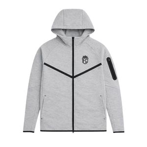 Ensemble de survêtement pour homme, veste à capuche zippée et pantalon de jogging en polaire technique, gris clair, vêtements de sport pour l'entraînement - Product Image 3