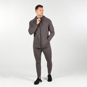 Conjunto Deportivo de Dos Piezas para Hombre, con Cremallera, de Algodón y Felpa, Color Sólido, Logotipo Personalizado, Precio al por Mayor, la Mejor Calidad - Product Image 4