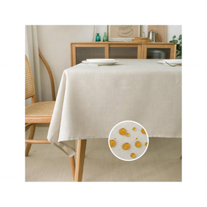 Reusable 100% Cotton Embroidered Brown <b>Table</b> <b>Cloth</b> 108x72 Inches Lightweight Sustainable Stylish Custom Piece For Dining Room - Product Image 3