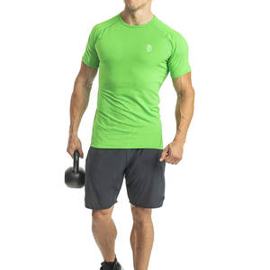 Venta caliente gimnasio Fitness pantalones cortos ligero Atlético manga corta Camiseta transpirable gimnasio Fitness camiseta para hombres - Product Image 2