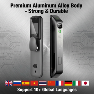 ระบบล็อคประตูอัจฉริยะรุ่น Global Version รองรับ 10+ <span class=keywords><strong>ภาษา</strong></span> พร้อมระบบ Tuya WiFi, ระบบจดจำใบหน้า 3 มิติ, ระบบสแกนลายนิ้วมือ ความปลอดภัยสูง สำหรับประตูไม้ เหมาะสำหรับอพาร์ทเมนต์และบ้าน - Product Image 4