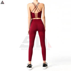 Vêtements de yoga pour femmes grande taille les plus vendus, ensemble respirant 2 pièces, logo avant, haute qualité, prix bas - Product Image 5