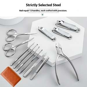 Ensemble de manucure et de pédicure professionnel en acier inoxydable Kit de toilettage pour la maison et le voyage pour hommes et femmes par ANAAIF - Product Image 5