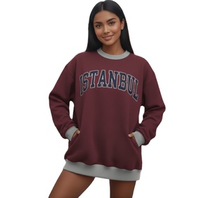 Sudadera de Cuello Alto Informal y Cómoda de Punto, Estilo Urbano Personalizado para Mujer - Product Image 1