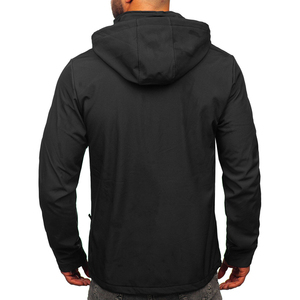 Veste polaire légère et respirante à capuche pour homme, couleur graphite, imperméable, zippée, style streetwear, softshell, personnalisable sur le devant, pour l'automne - Product Image 2