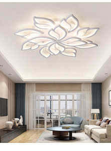 Suspension LED moderne design floral 15 têtes blanc froid 3500K avec abat-jour en acrylique pour salon CRI 80 Garantie 3 ans - Product Image 3