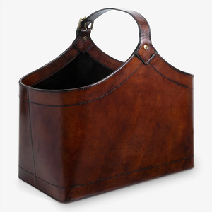 Organisateur de magazines en cuir de Style classique porte-fichiers de sol pour journaux et livres panier de rangement dossier de documents organisateur de fichiers - Product Image 4