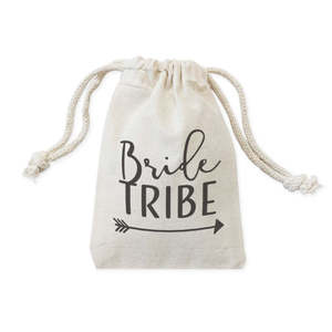 Bride Tribe 6-Pack Cotton Canvas Wedding Favor Bags Custom Logo for <b>Bracelets</b> Clothing Watches Customized Promotion Packaging - Product Image 1
