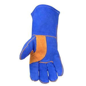 Guantes de soldadura de cuero dividido de vaca y grano de oveja de mejor rendimiento Guantes de trabajo de extinción de incendios de protección de manos de seguridad industrial - Product Image 4