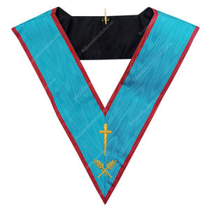 COLLAR MASONIC REGALIA BLUE LODGE ASSR ROOFER OFICIAL COLLAR FREEMASON COLLAR BORDADO A MÁQUINA - Product Image 1