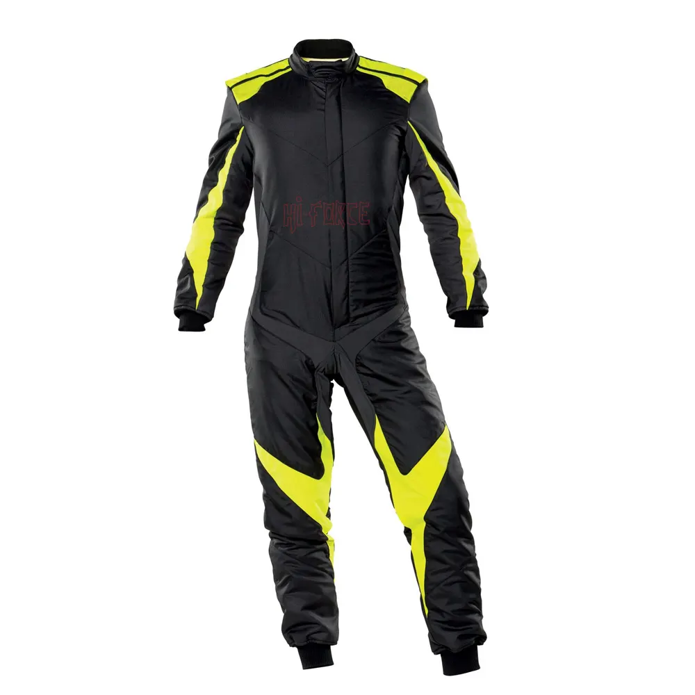 Unisex Zwei schicht ige geste ppte Satin Kart Renn anzug Auto Motorrad Racing Club Trainings kleidung Overalls Anzug Wasserdicht