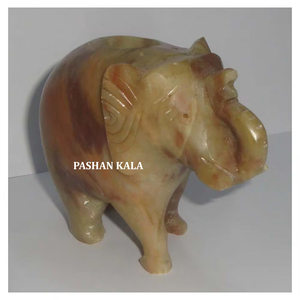 Portavelas de Té de Piedra de Savia Natural Tallados a Mano de Lujo Antiguo, Suaves y Brillantes, con Diseño de Elefante - Product Image 1