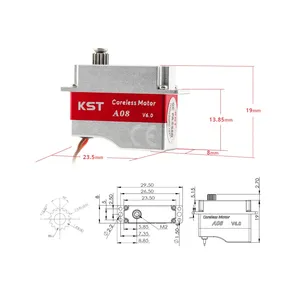Moteur HV à engrenages métalliques sans noyau KST A08 V6.0 3.2Kgf.cm 0.09sec pour planeur RC <span class=keywords><strong>DLG</strong></span> F3K F5D UAV Drone - Product Image 6