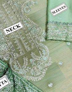 Vestidos bordados de seda Georgette de 3 piezas de 4 estaciones para mujeres étnicas de boda de Salwar Kameez indio pakistaní - Product Image 5