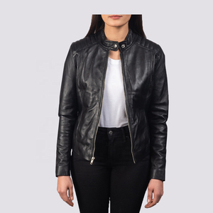 2025 Latest Factory Made Red Women's <b>Quilted</b> Stripe High Quality Leather <b>Jacket</b> Competitive Price - Product Image 3