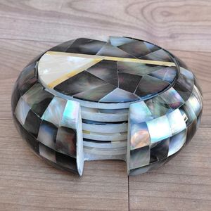 Precio al por mayor, tetera decorativa con borde de esquina, fregona y posavasos antideslizantes de mármol, alfombrillas antideslizantes y almohadillas, posavasos individuales - Product Image 5