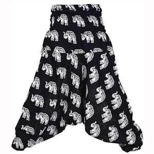 Indian Elephant <b>Trousers</b> Unisex MEN WOMEN GYPSY HIPPIE PANTS Elephant Pants Afghani Elastic <b>Trouser</b> Cotton <b>Harem</b> Ali Baba Pants - Product Image 6