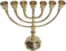 menorah hanukkah covered Stylish Brass Menorah Candle Holder Jewish Hanukkah <b>Lamp</b> Decorative Candle Stand Elegant Home Accent - Product Image 3