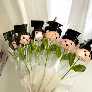 Chapeau de doctorat pour la saison des diplômes, pour garçons et filles, bouquet en fil tricoté à la main au crochet, cadeau pour la fête des enseignants, cadeau de mariage - Product Image 4