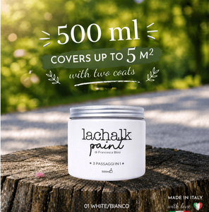 01 BLANCO 500 ml LaChalk, la evolución de la pintura de tiza. Donde la tiza se une con la resina: Pintura híbrida de tiza y resina hecha en Italia - Product Image 2