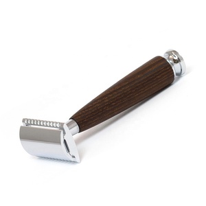 Navaja de Afeitar Clásica con Mango de Madera, Navaja de Barbero Manual para el Cuidado Corporal y del Área del Bikini, OEM ODM para Hombres - Product Image 1