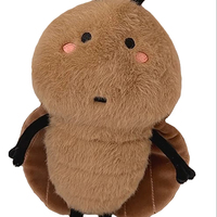 Peluche de cafard de dessin animé en velboa, coton polyester et rembourrage en coton PP, matière douce, lavable, pour Noël